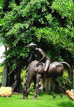 清新悠閑之牧馬圖，彰顯園林小品之古典美